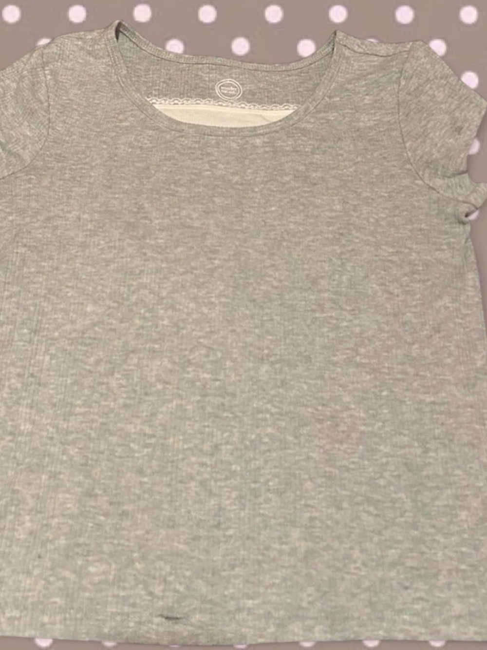No Boundaries Light Gray Ribbed Short-Sleeve Tee